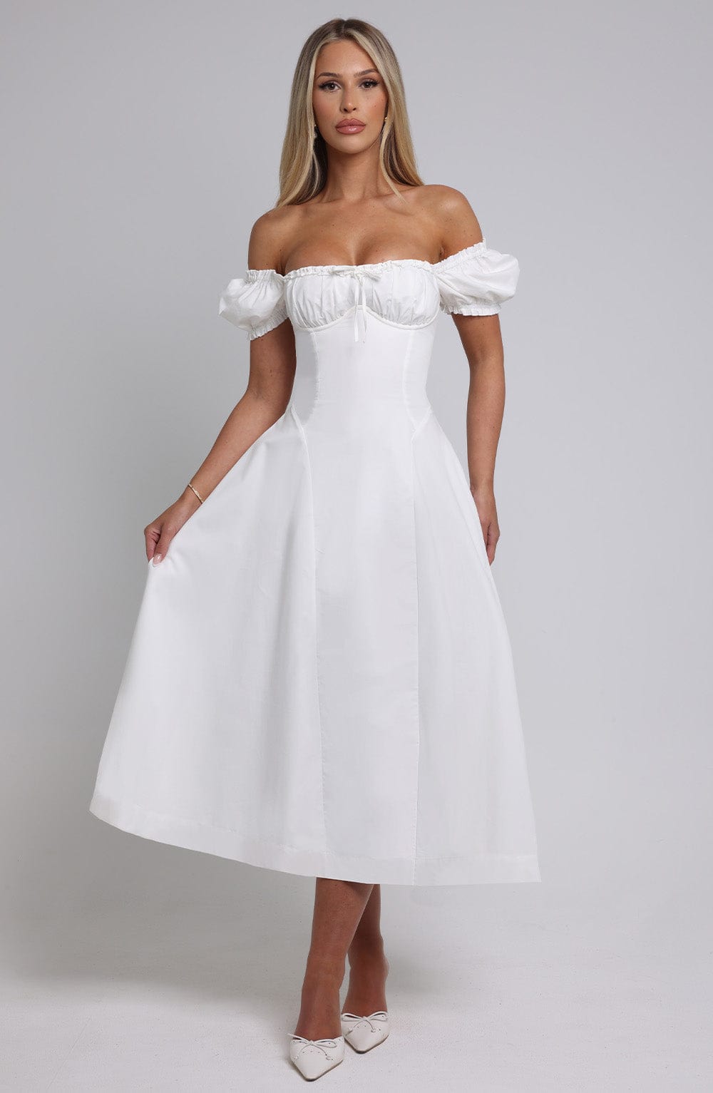 Elora Midi Dress - Ivory - Napalia