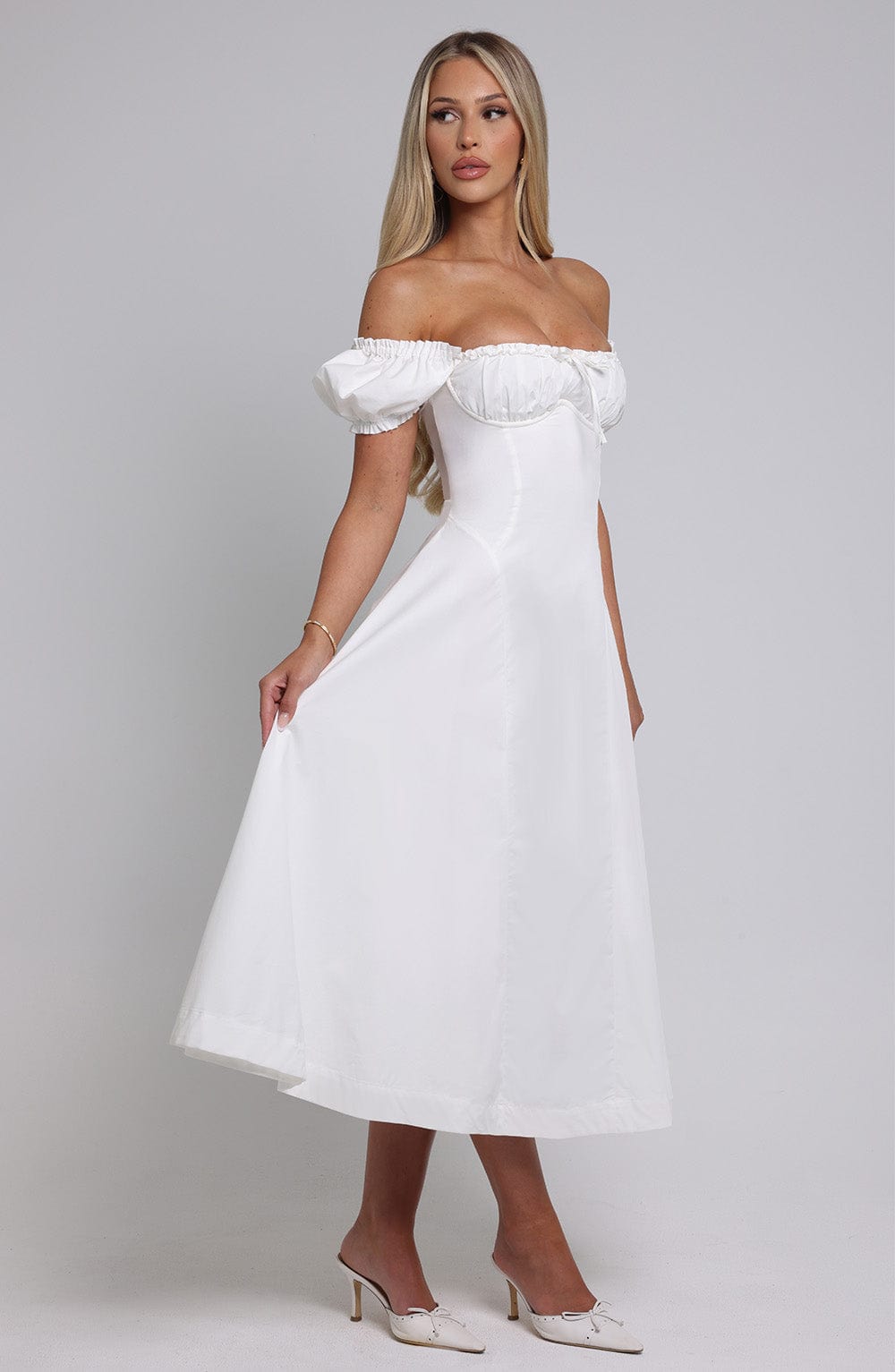 Elora Midi Dress - Ivory - Napalia
