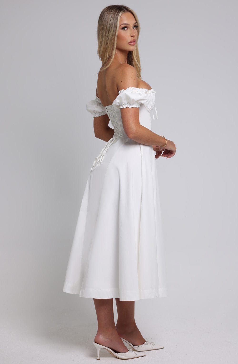 Elora Midi Dress - Ivory - Napalia