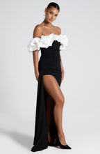 Elsie Maxi Dress - Black/White - Napalia