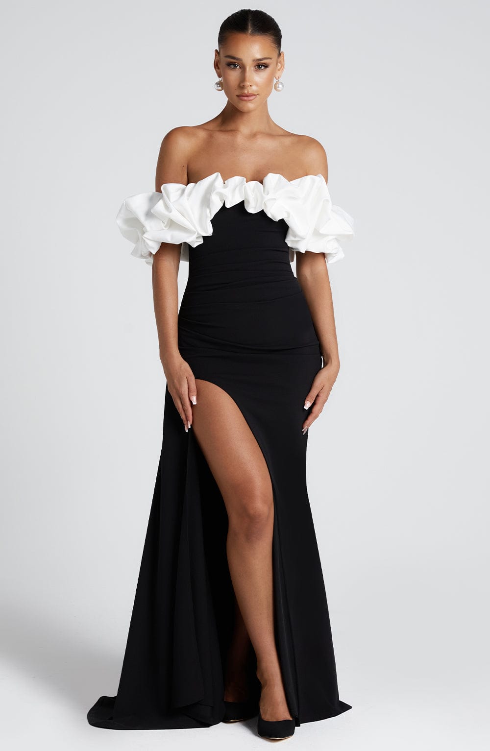 Elsie Maxi Dress - Black/White - Napalia