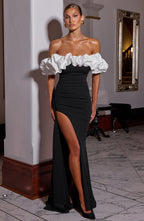 Elsie Maxi Dress - Black/White - Napalia