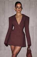 Elvira Mini Dress - Plum Brown - Napalia