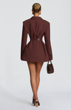 Elvira Mini Dress - Plum Brown - Napalia