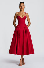 Emerson Midi Dress - Red - Napalia