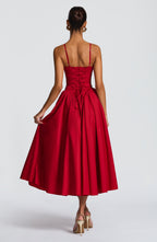 Emerson Midi Dress - Red - Napalia