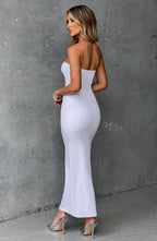 Emery Midi Dress - White - Napalia