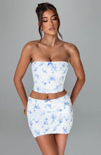 Esmeralda Top - Blue Ditsy Print - Napalia
