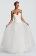 Ethel Maxi Skirt - Ivory - Napalia