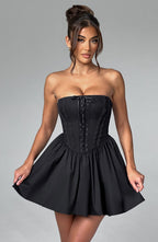 Evie Mini Dress - Black - Napalia