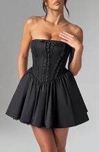 Evie Mini Dress - Black - Napalia