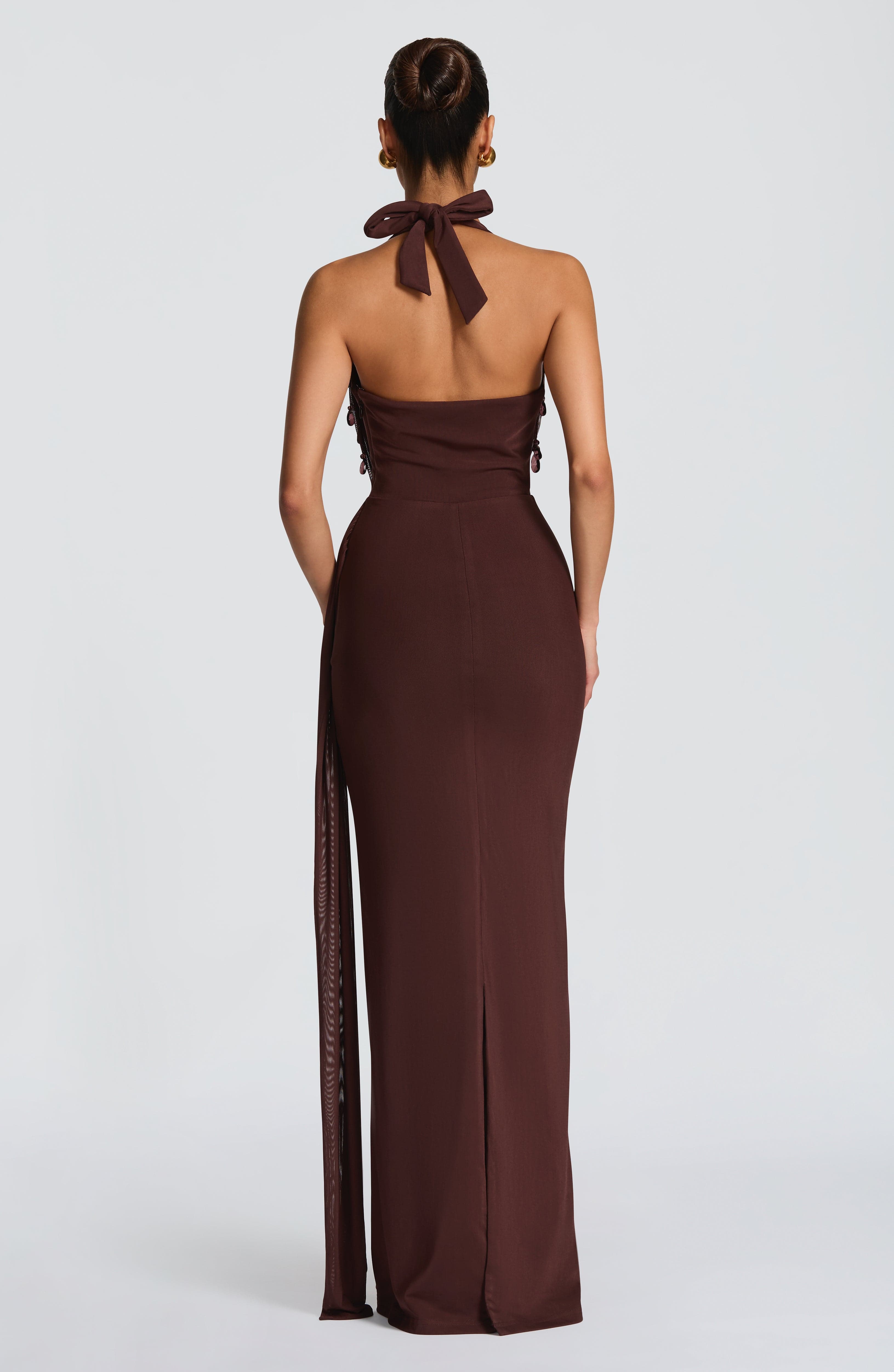 Fabia Maxi Dress - Plum Brown - Napalia