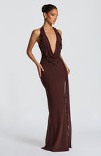 Fabia Maxi Dress - Plum Brown - Napalia