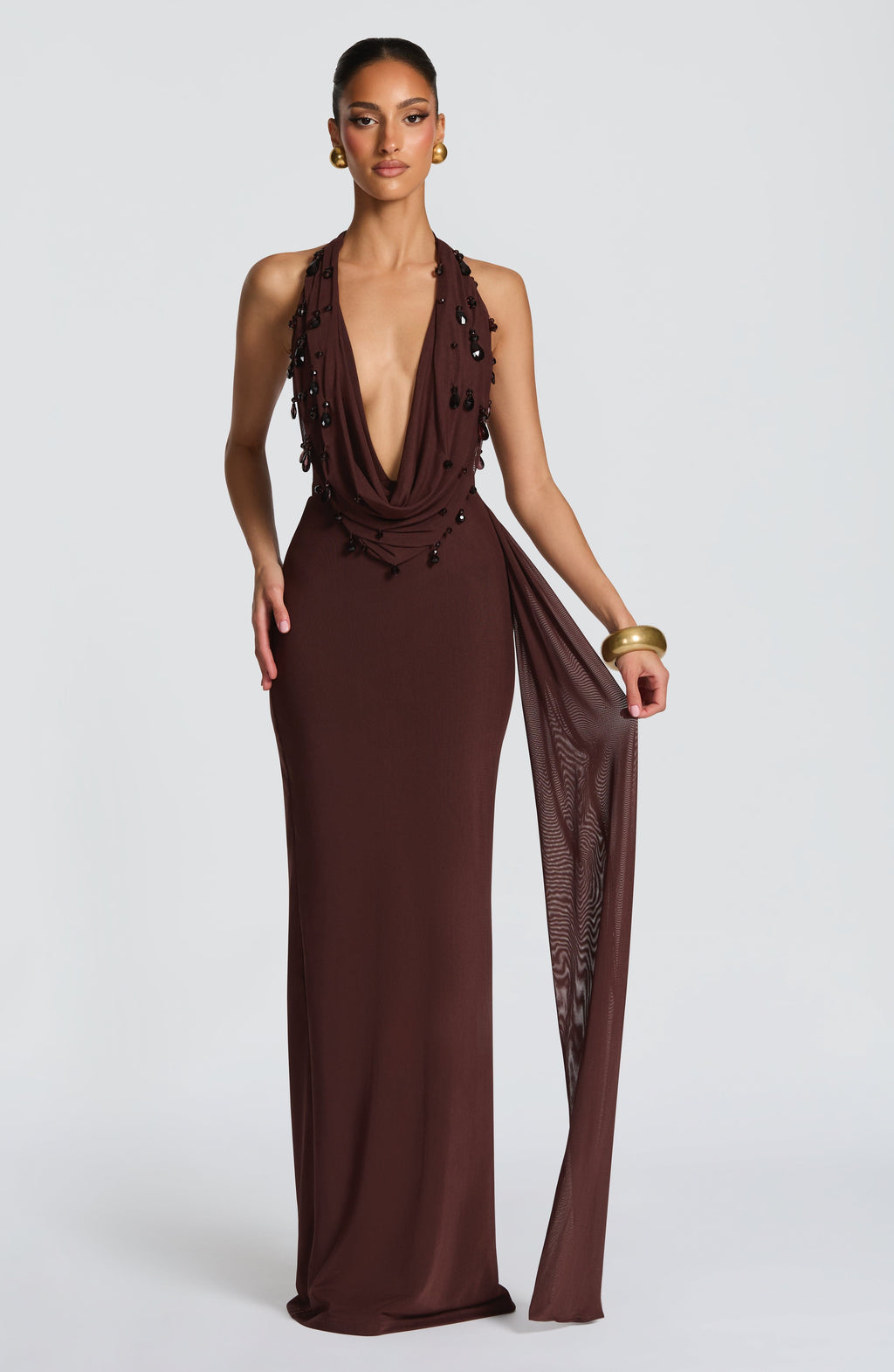 Fabia Maxi Dress - Plum Brown - Napalia