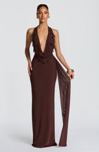 Fabia Maxi Dress - Plum Brown - Napalia
