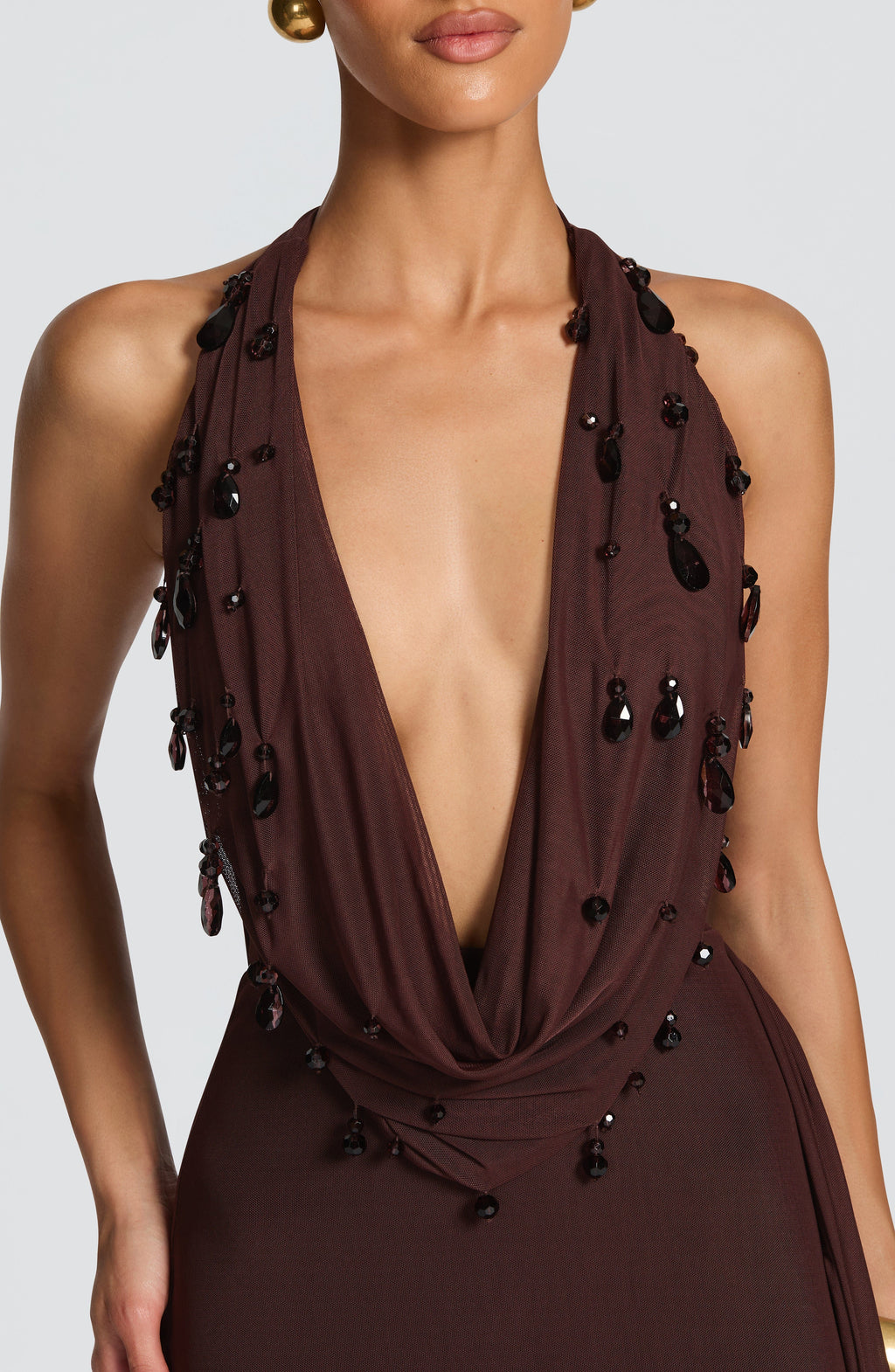 Fabia Maxi Dress - Plum Brown - Napalia