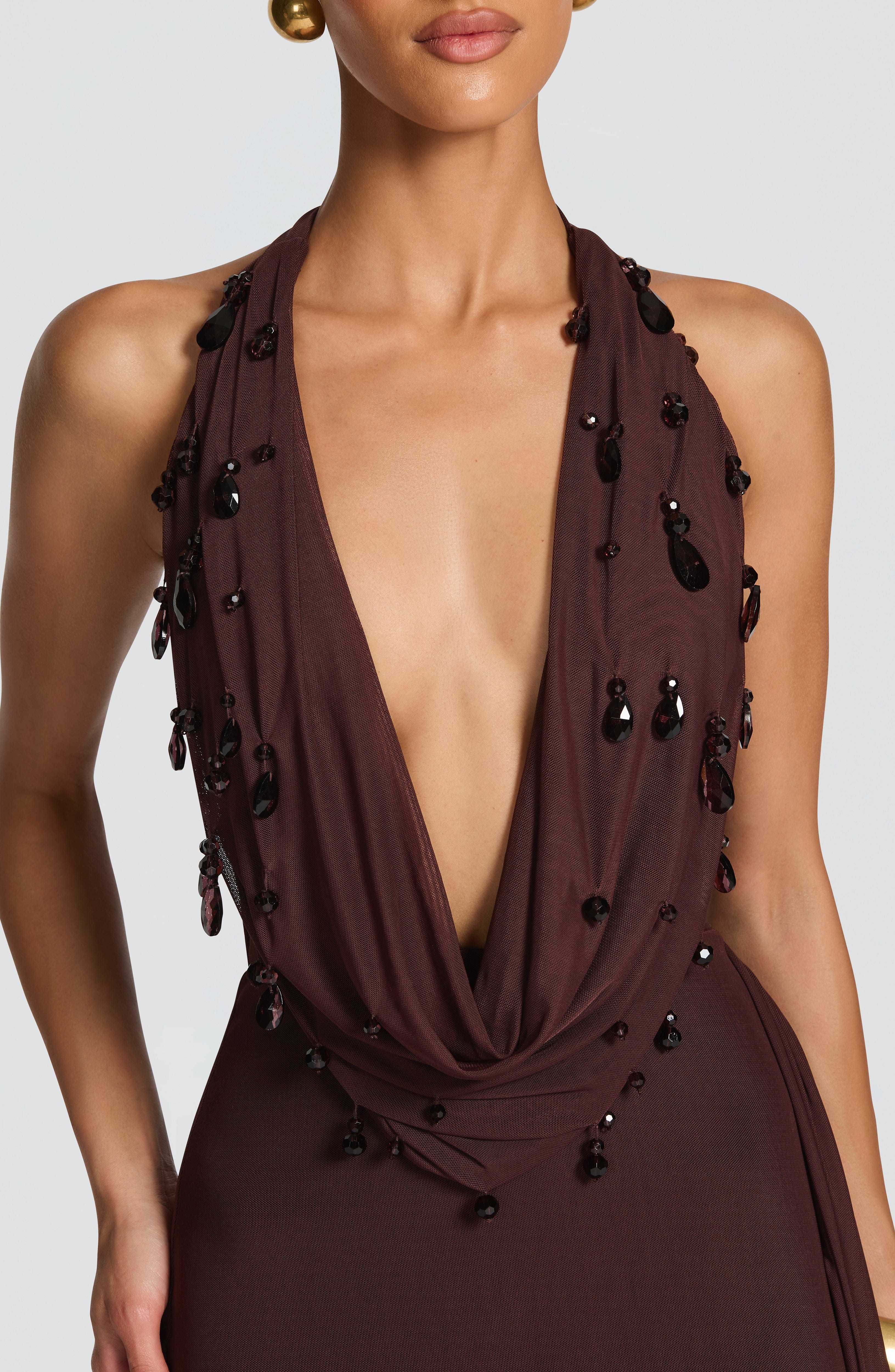 Fabia Maxi Dress - Plum Brown - Napalia