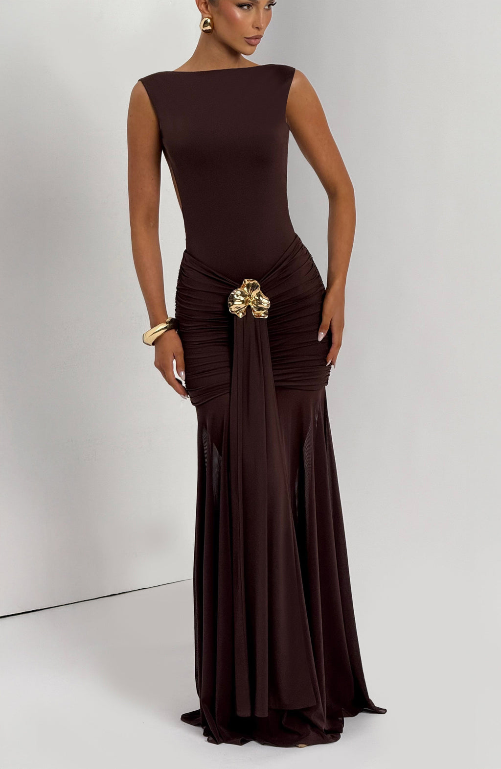 Fae Maxi Skirt - Plum Brown - Napalia