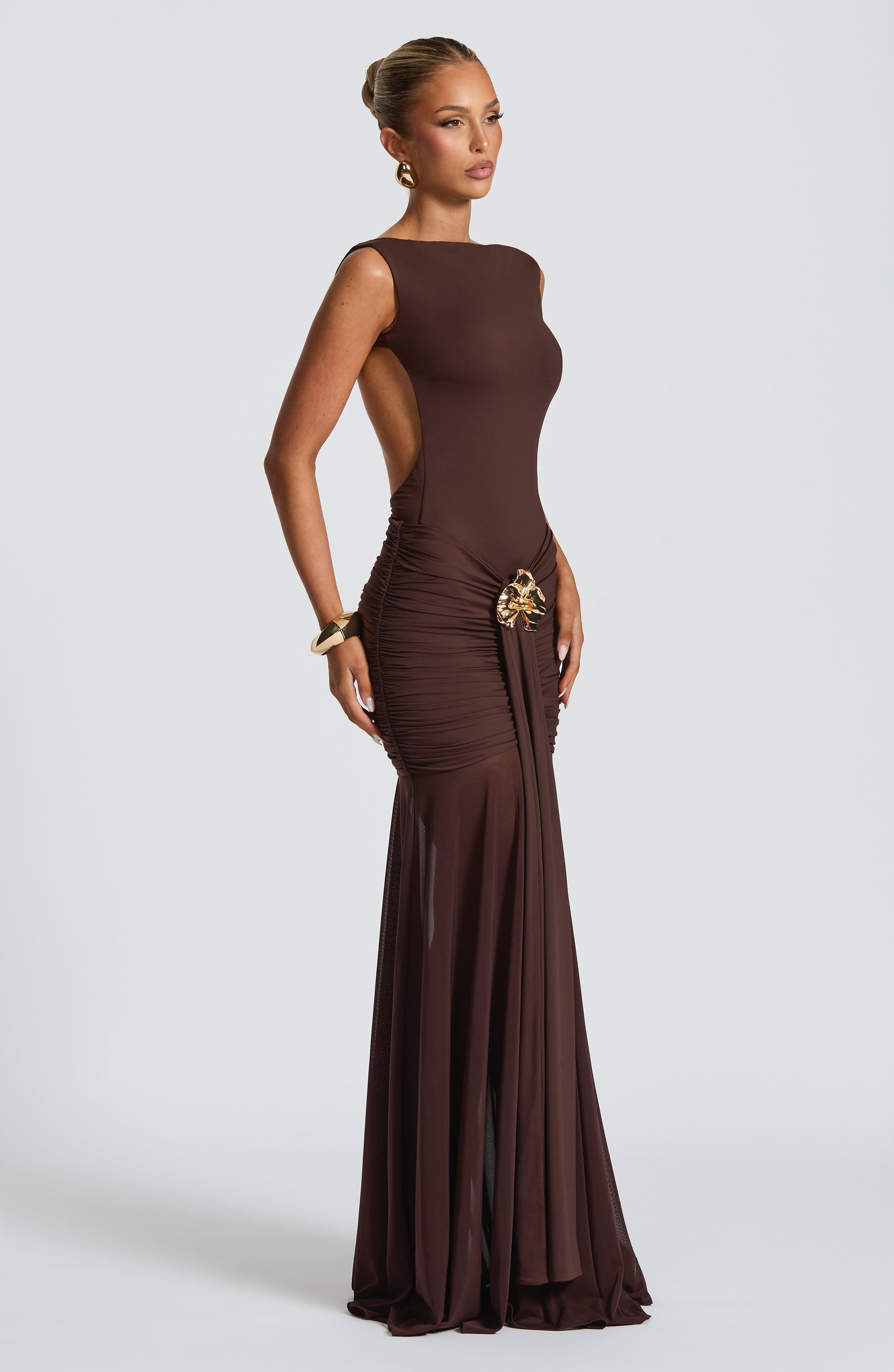 Fae Maxi Skirt - Plum Brown - Napalia