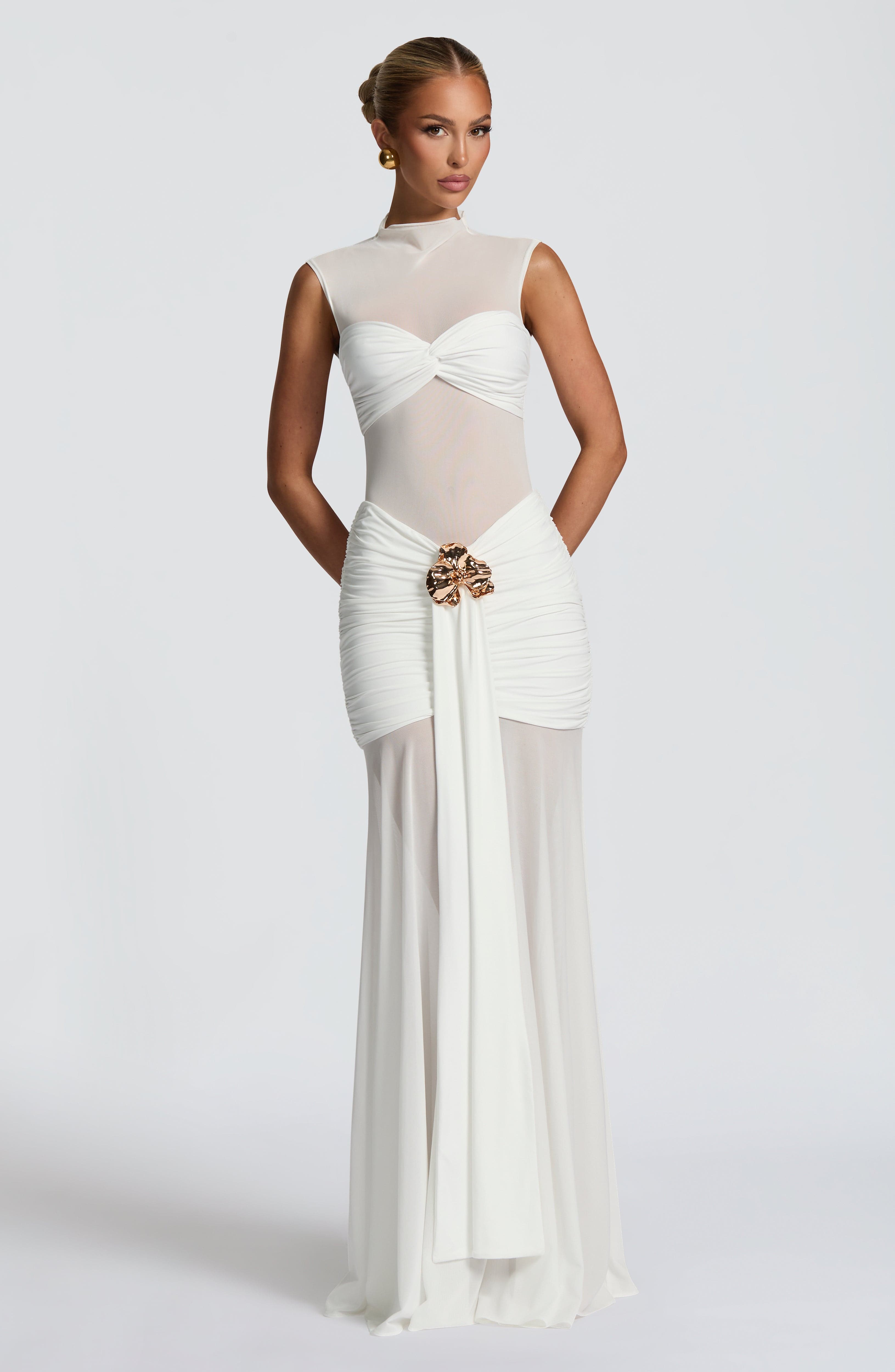 Fae Maxi Skirt - White - Napalia