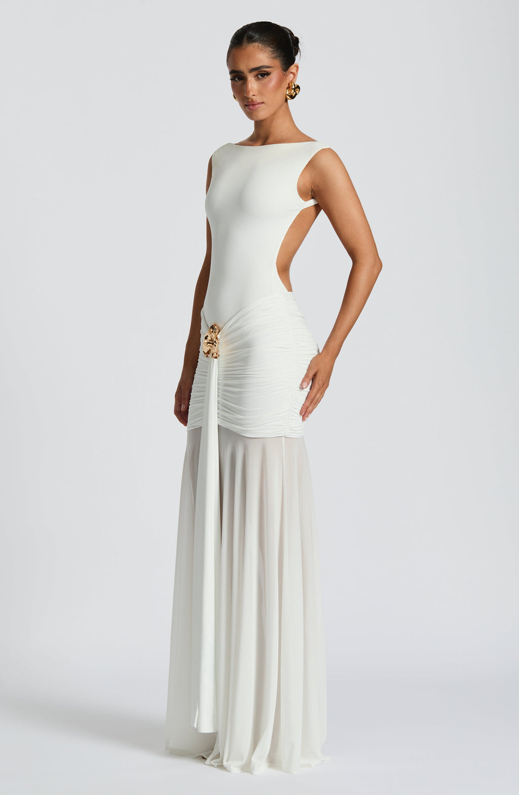 Fae Maxi Skirt - White - Napalia