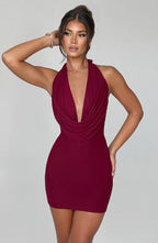 Fallon Mini Dress - Burgundy - Napalia