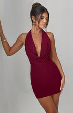 Fallon Mini Dress - Burgundy - Napalia