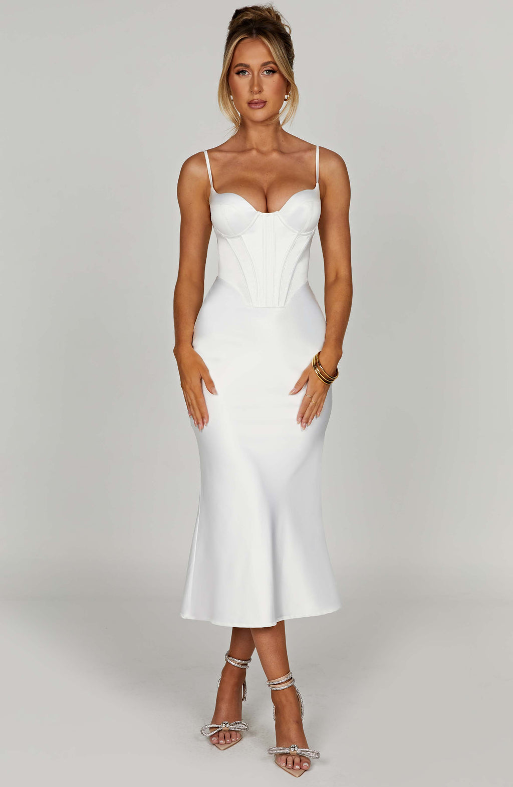 Farrah Midi Dress - Ivory - Napalia