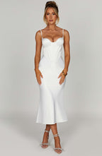 Farrah Midi Dress - Ivory - Napalia
