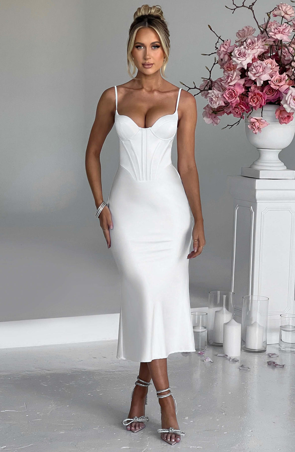 Farrah Midi Dress - Ivory - Napalia