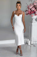Farrah Midi Dress - Ivory - Napalia