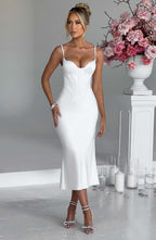 Farrah Midi Dress - Ivory - Napalia