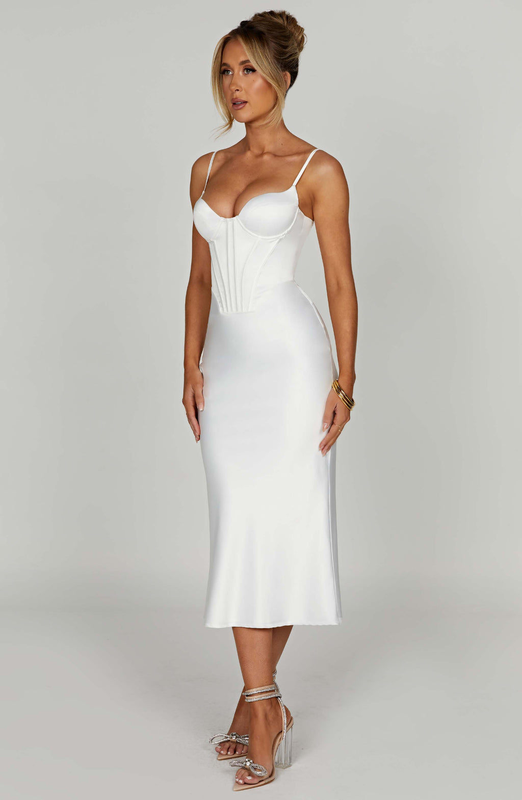 Farrah Midi Dress - Ivory - Napalia