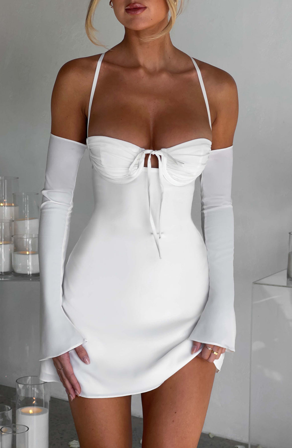Fiona Mini Dress - Ivory - Napalia