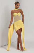 Fiorella Mini Dress - Lemon - Napalia