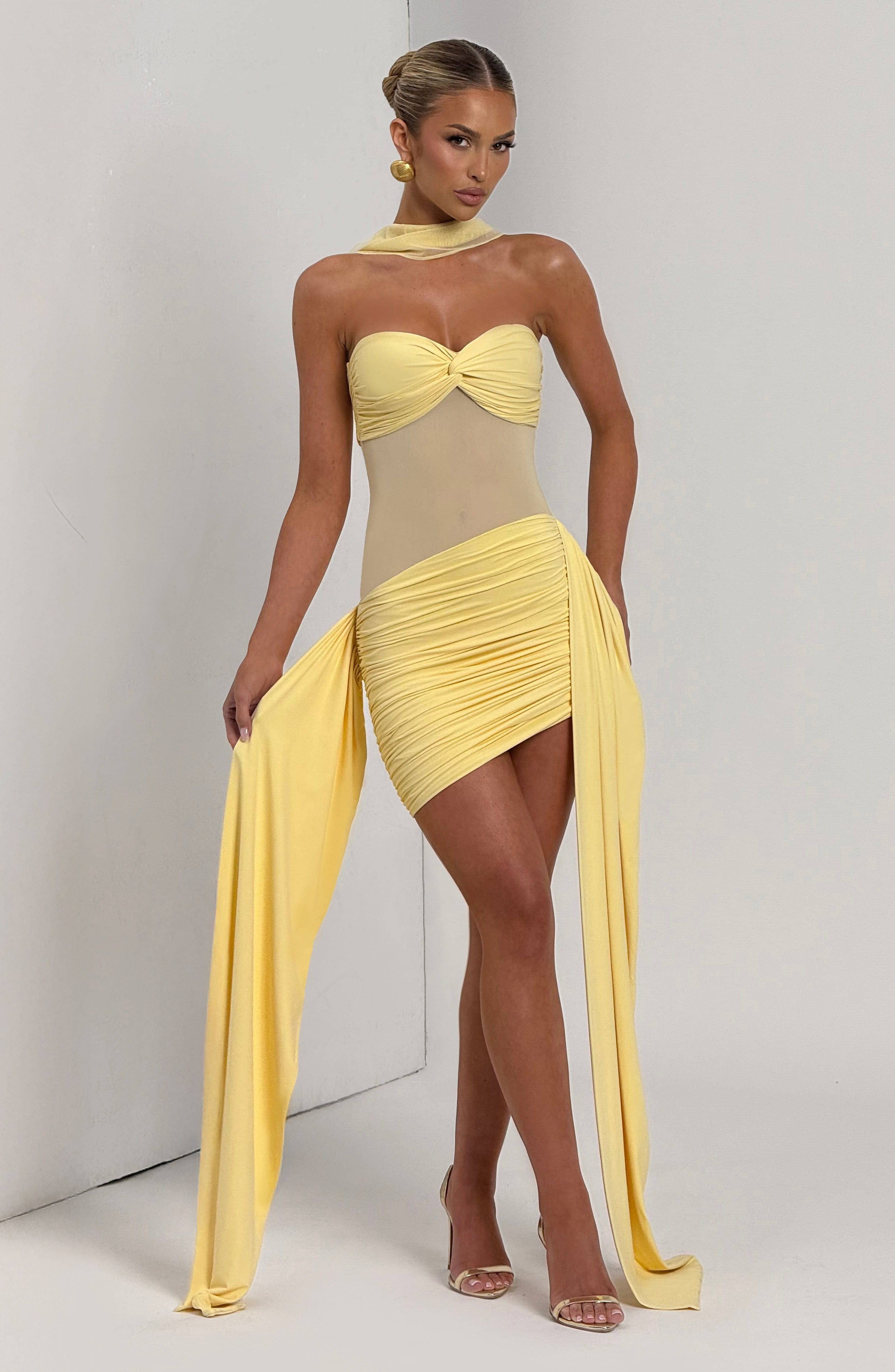Fiorella Mini Dress - Lemon - Napalia