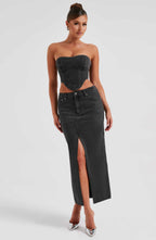 Flor Maxi Skirt - Black - Napalia