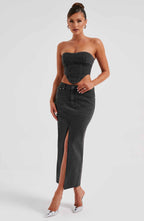 Flor Maxi Skirt - Black - Napalia