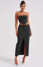 Flor Maxi Skirt - Black - Napalia