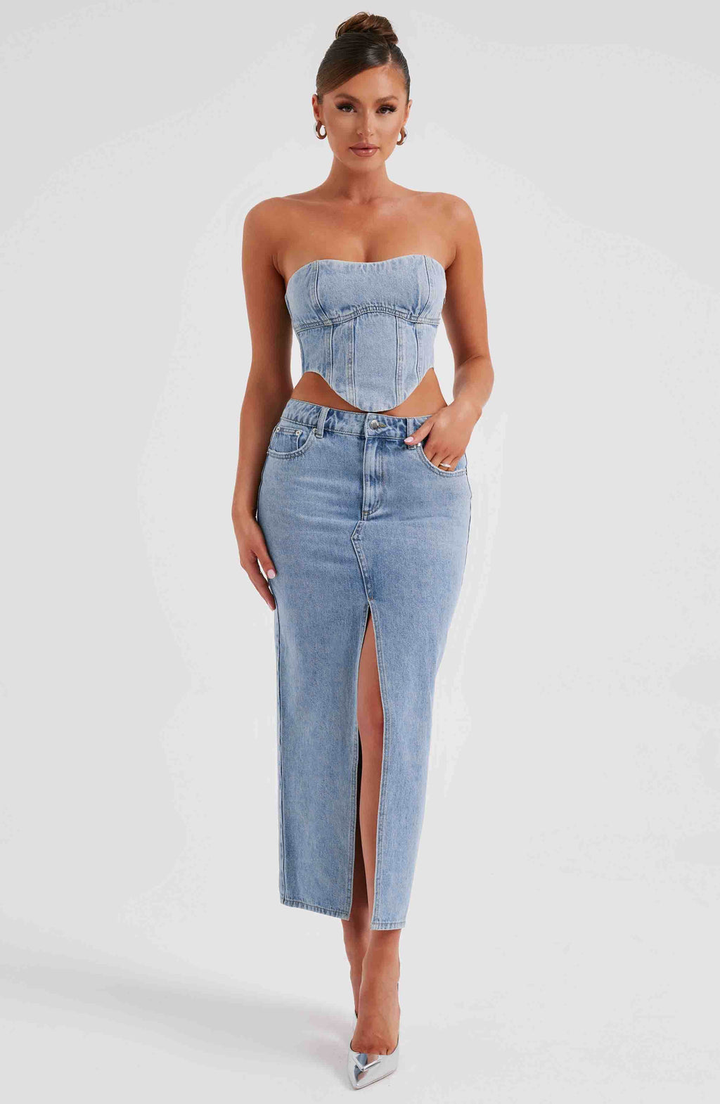 Flor Maxi Skirt - Blue - Napalia
