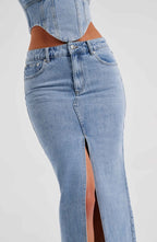 Flor Maxi Skirt - Blue - Napalia