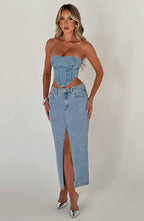 Flor Maxi Skirt - Blue - Napalia