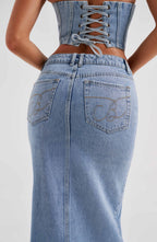 Flor Maxi Skirt - Blue - Napalia