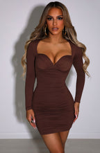 Francesca Mini Dress - Chocolate - Napalia