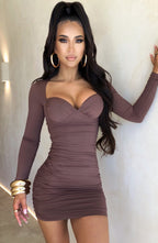 Francesca Mini Dress - Chocolate - Napalia