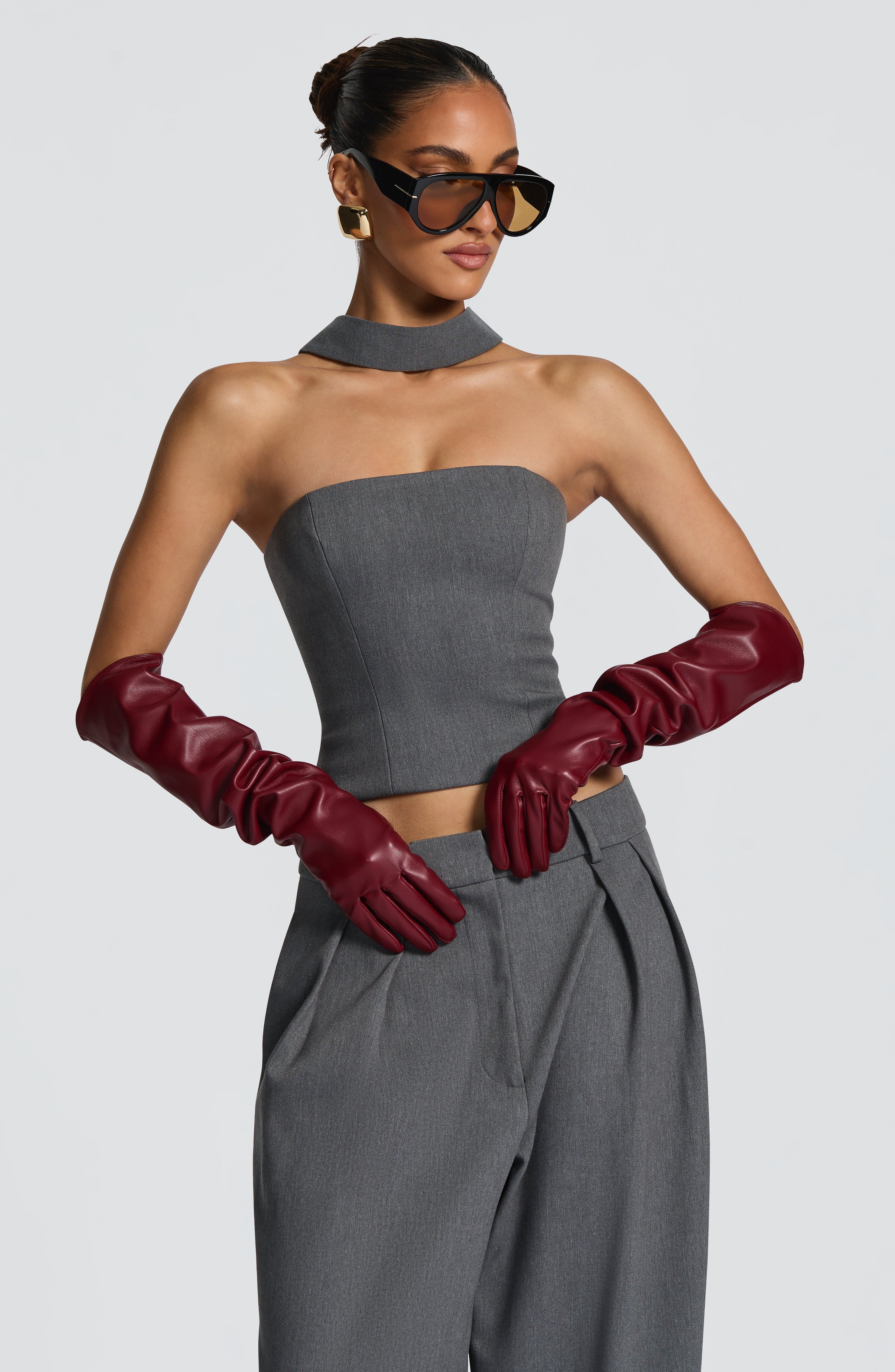 Frankie Gloves - Burgundy - Napalia