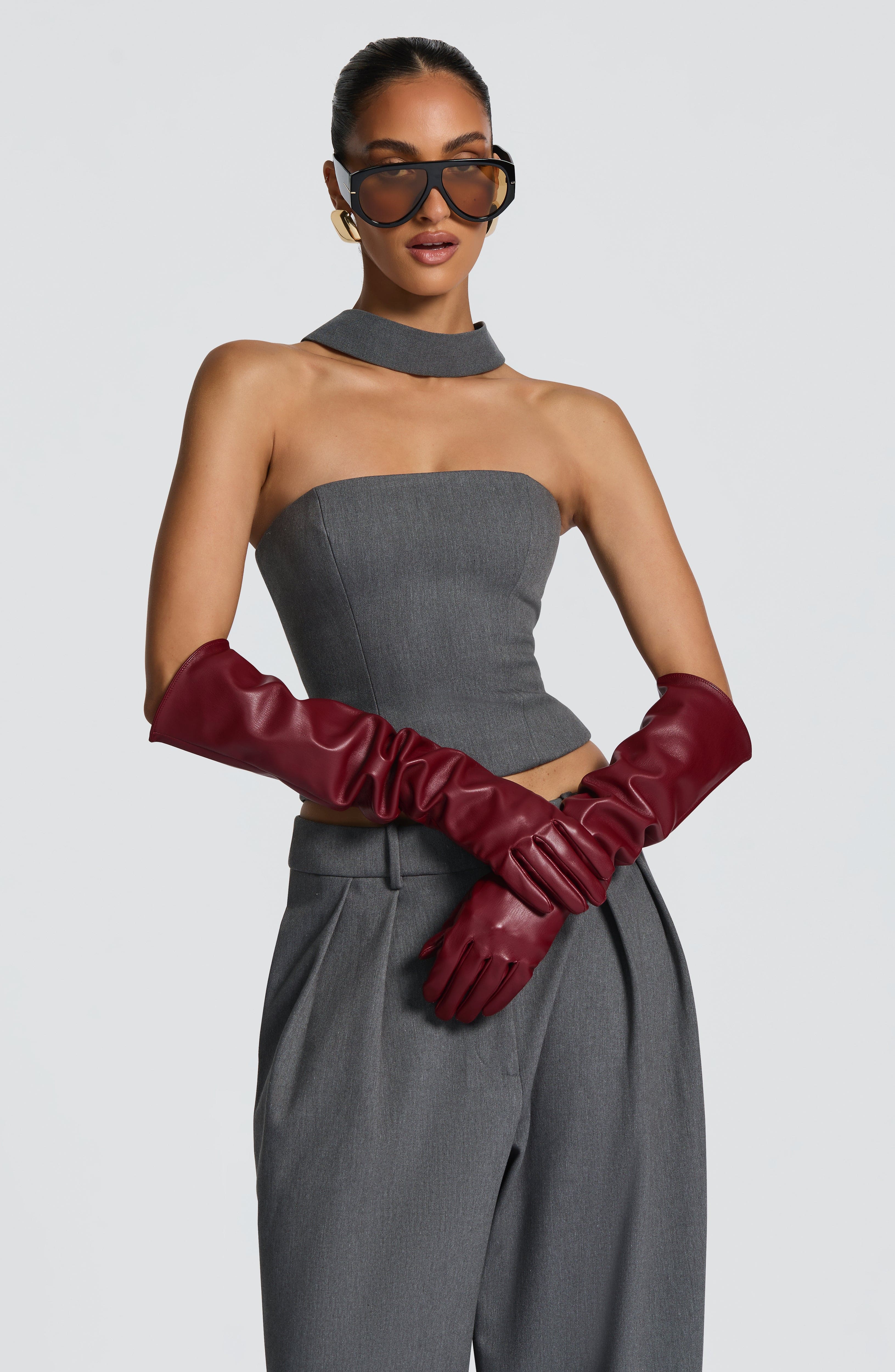 Frankie Gloves - Burgundy - Napalia