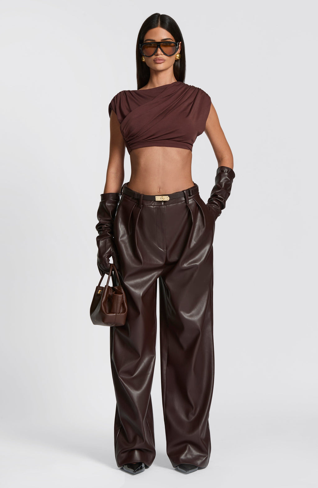 Frankie Gloves - Plum Brown - Napalia