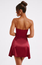 Freja Mini Dress - Burgundy - Napalia