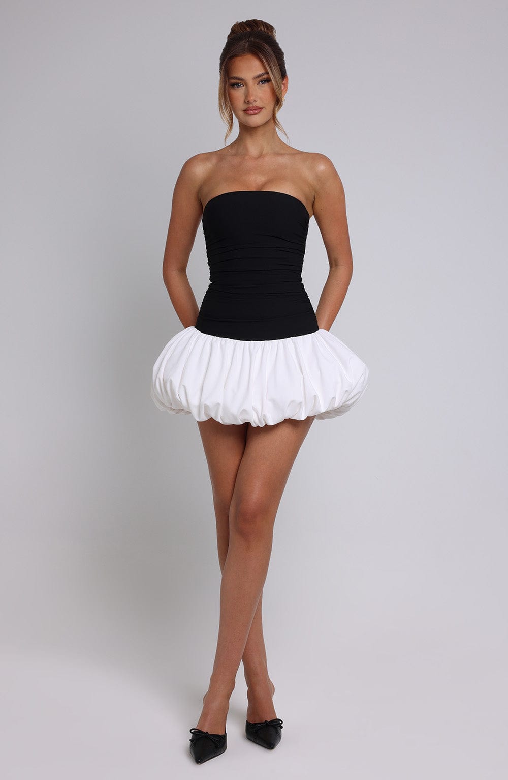 Gemma Mini Dress - Black/White - Napalia